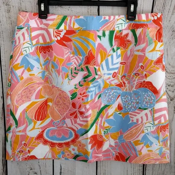 Talbots | GORGEOUS Colorful Canvas A-Line Skirt in Marvelous Floral - Picture 3 of 16